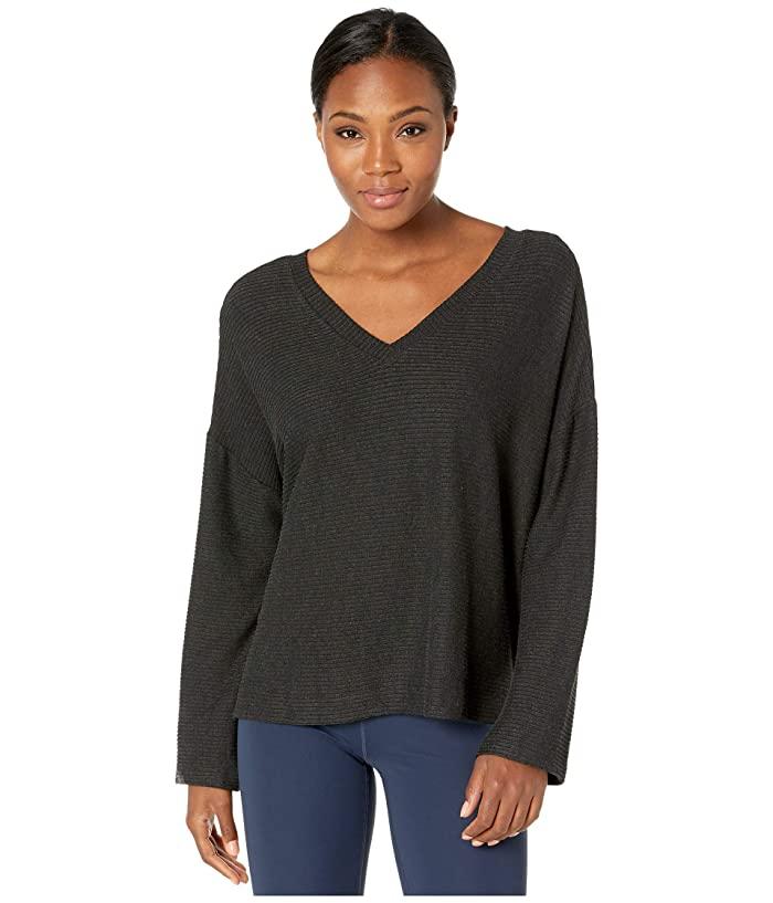 Manduka Boxy V-Neck Ribbed Pullover - Dark Granite