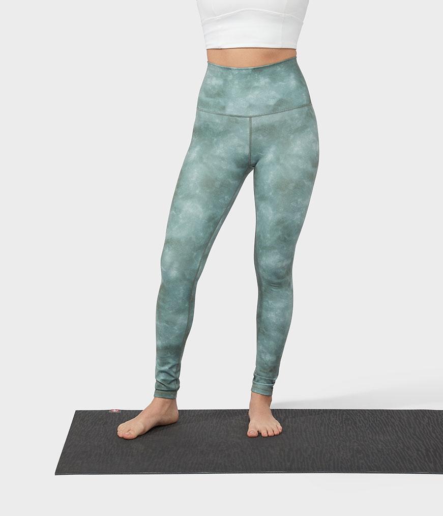 Manduka Performance Legging High Rise Printed - Camo Tie Dye Green