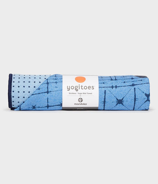 Manduka Yogitoes Skidless Yoga Mat Towel Star Dye Clear Blue 2.0
