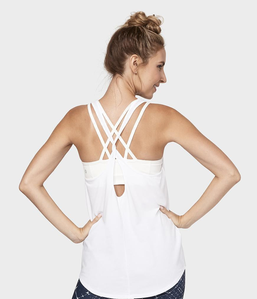 Adorn Twist Back Tank - White