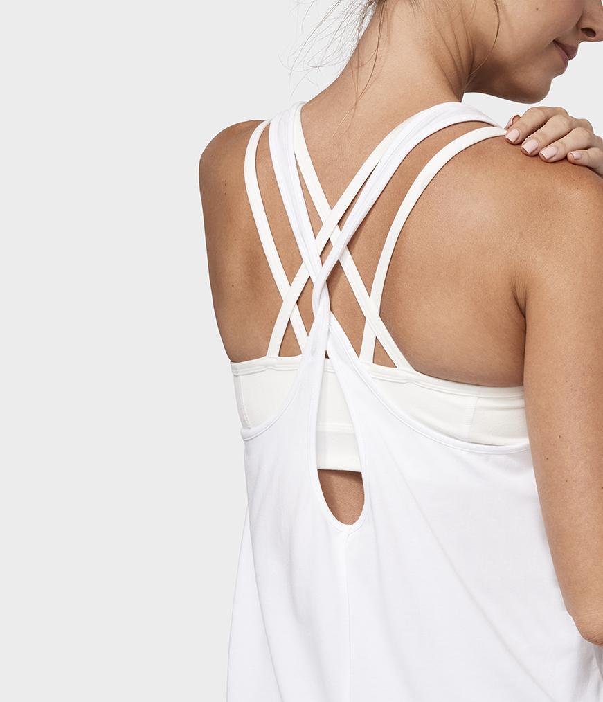 Adorn Twist Back Tank - White